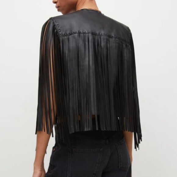 Allsaints Leather tassel vest - Picture 5 of 5